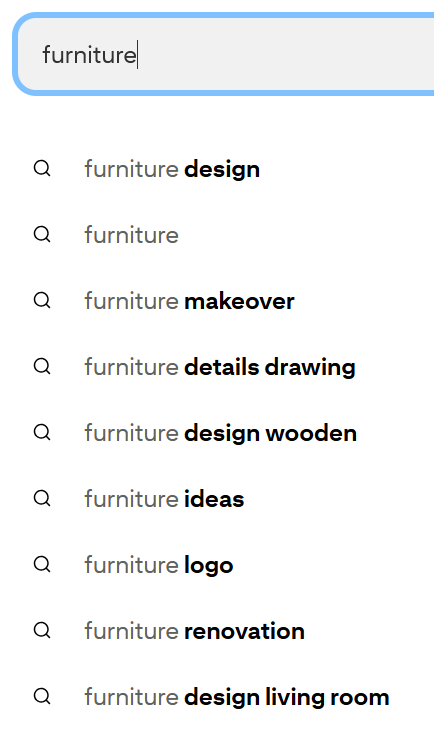 Pinterestin hakuehdotuksia voidaan käyttää hakukoneoptimoinnin parantamiseen.