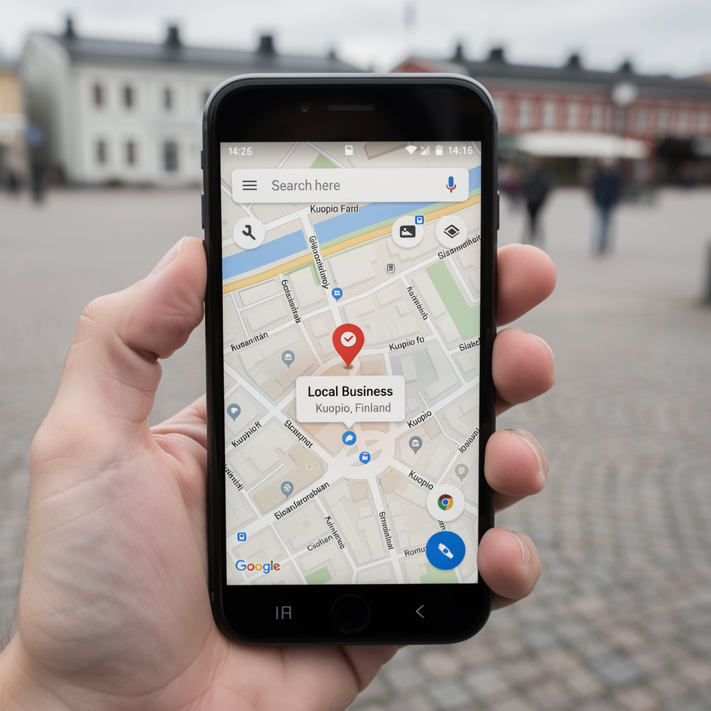 Digimarkkinointi Kuopio — paikallinen yritys näkyy Google Mapsissa.
